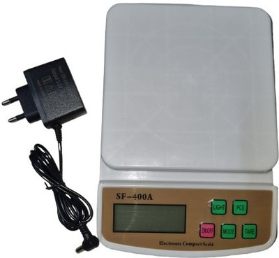 Virgo SF-400A Digital Kitchen Weighing Scale with Adapter – 10Kg Capacity A Weighing Scale(White)