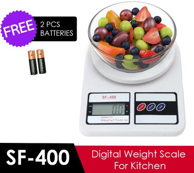 Trendy styler 1 Gm To 10 Kg Portable Multipurpose Round Plate kitchen Weighing Scale(White)