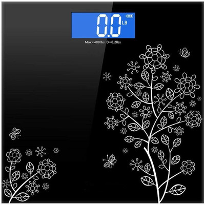 Nubex Weight Machine For Home Gym Automatic Personal Digital Weight Machine With Large LCD Display and 4 Sensor Technology For Accurate Weight Measurement Weighing Scale(Black)