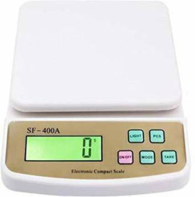 uniq shopee Electronic Digital Kitchen Scale SF 400A Electronic Compact Scale 1 Gram-10 Kg Weighing Scale(White)
