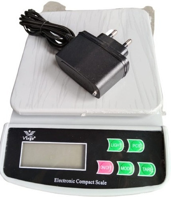Virgo V400A with Adaptor( Grey) Digital Electronic Weighing Scale , Capacity 10kg Weighing Scale(Grey, black)