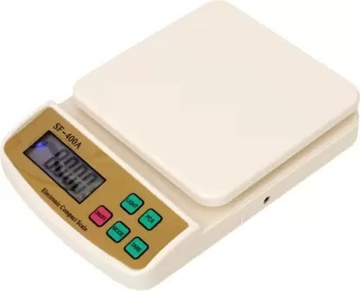 RTB Digital 10kg x 1g Kitchen Scale Balance Multi-purpose measuring machine SF 400A Weighing Scale(White)