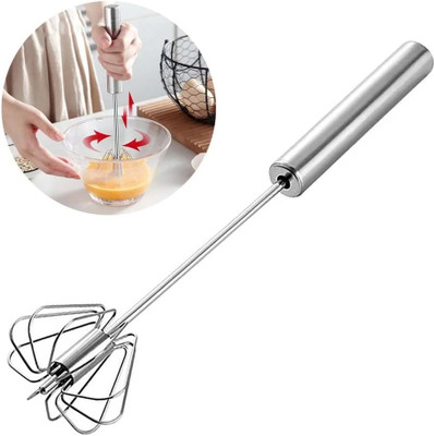 GaxQuly 50 W Silver Electric Whisk(Hand Push Whisk Steel Blender for Kitchen Egg Beater/Mixer for Beating, Stirring)