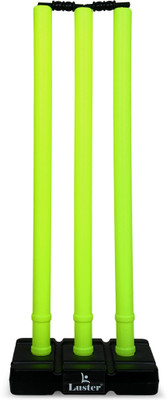 Luster Cricket Wicket Stumps Standing Stumps and Baills(Green, Black)