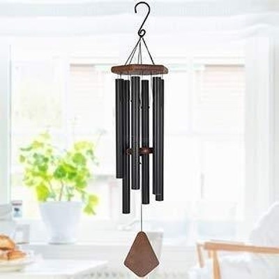 Nature's Melody Wind Chime for Positivity and Happiness Vibrations with Sweet Sound Aluminium Windchime(28 inch, Black)