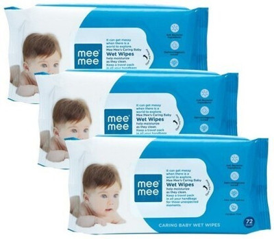 MeeMee Wet Wipes Help Moisturize As They Clean Each 72 Sheets Set of 3 (3 Wipes)(3 Wipes)