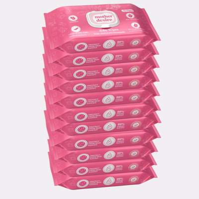 Mother Desire Baby Wipes 72 Sheets Per Pack of 11/with Lid (792 Wipes)(11 Wipes)