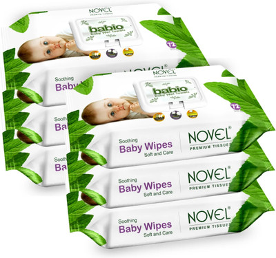 NOVEL Baby Wipes 72 Sheets pack of 6/with Lid(6 Wipes)