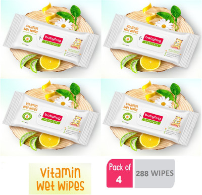 babyhug Naturals Vitamin Wet Wipes - 72 Pieces (PACK OF 4)(288 Wipes)