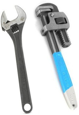 ATC 1273-12inch Pipe Wrench with 1172-10inch Adjustable Single Sided Pipe Wrench(Pack of 2)