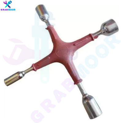 GrabMoor Four Sided Lug Wrench (Size - 10,11,13,14) MG-4C Double Sided Lug Wrench(Pack of 1)