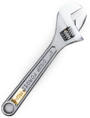 1310-ADJUSTABLE WRENCH CHROME FINISH, FORGED 8INCH(200 MM ) Single Sided Open End Wrench(Pack of 1)