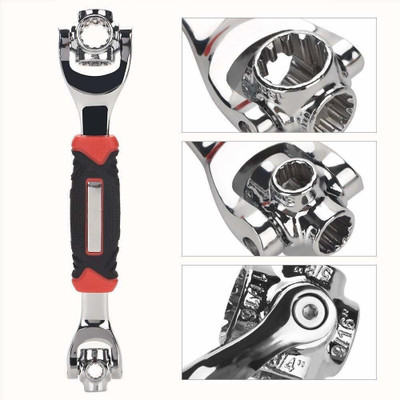 ORENAME SH-155 Tiger Wrench 70*300 mm 48-in-1 Tiger Wrench Tools Socket Works with Spline Bolts, 6-Point Universal Furniture Car Repair Tool Double Sided Socket Wrench(Pack of 1)