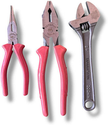 Single Sided Open End Wrench And 1420-6-TAPARIA-NOSE-PLIER 1621-8inch Lineman Plier And screw spanner Single Sided Combination Wrench(Pack of 3)