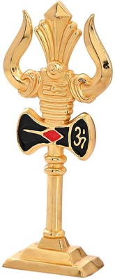 Chandra Gold Shiv Trishul Om for Car, mandir, Pooja, Gift, Showpiece - Om Namah Shivay Decorative Showpiece  -  13 cm(Metal, Gold)