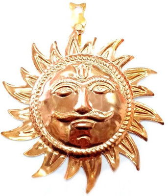 Aanshi shoppe Copper Suryanarayan Face, Wall Hanging Copper Suryanarayan Face, Surya Yantra Copper Yantra(Pack of 1)