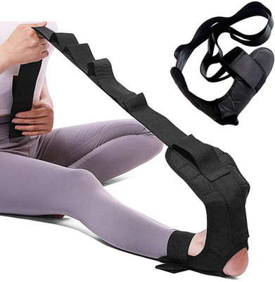 PALAY Yoga Belt for Women Men, 5 Loops Yoga Strap for Stretching, Yoga Bands for Yoga Cotton, Nylon Yoga Strap(Black)