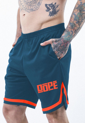 LOTHRIC Printed Men Blue Gym Shorts