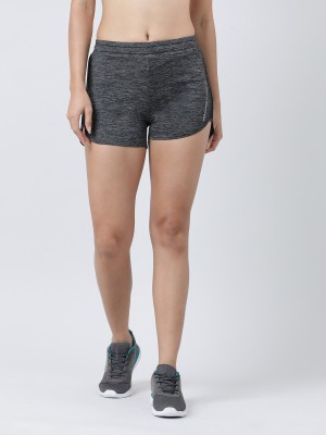 Lovable Solid Women Dark Grey Gym Shorts