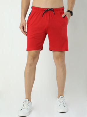 ARDEUR Self Design Men Red Basic Shorts