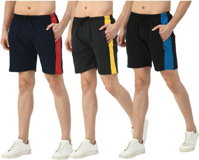 Indestar Solid, Striped Men Multicolor Bermuda Shorts