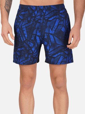 Sportinger Printed Men Dark Blue Board/Swim Shorts