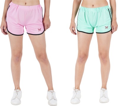 mokshi jain tradings Solid Women Pink, Black Regular Shorts, Night Shorts, Gym Shorts, Sports Shorts