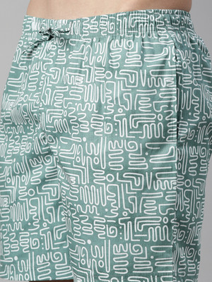 JOVEN Printed Men Blue Bermuda Shorts