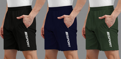 AVOLT Printed Men Black, Blue, Dark Green Casual Shorts