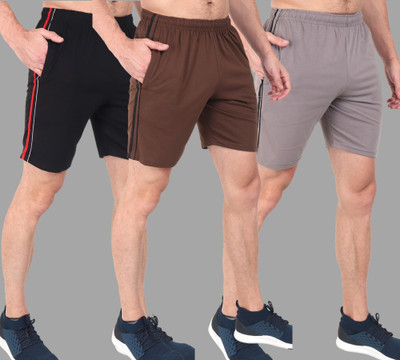 Zeffit Solid Men Multicolor Bermuda Shorts