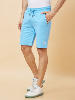 BEING HUMAN Solid Men Blue Basic Shorts