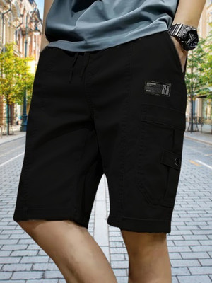 TYRELL Solid Men Black Cargo Shorts