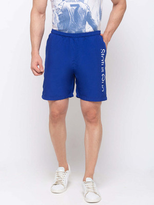 Status Quo Printed Men Blue Basic Shorts