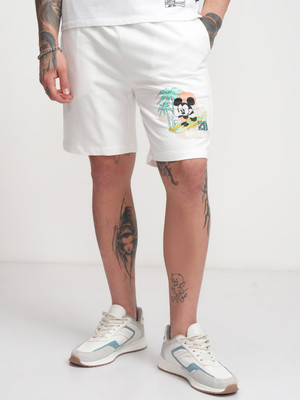 HIGHLANDER Printed Men White Regular Shorts