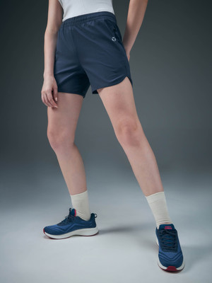 TECHNOSPORT Solid Women Grey Sports Shorts