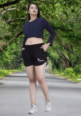 PersonaliTee Printed Women Black Regular Shorts