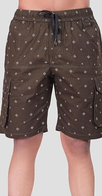 24 Street Printed Men Green Casual Shorts