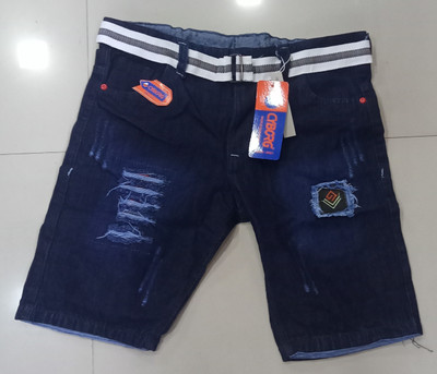 RCS Solid Men Denim Blue Denim Shorts