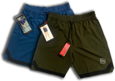 FitInOutFit Solid Men Blue, Green Running Shorts