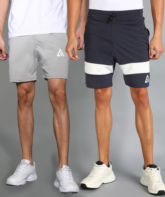 Adrenex Color Block Men Dark Grey, Grey Basic Shorts