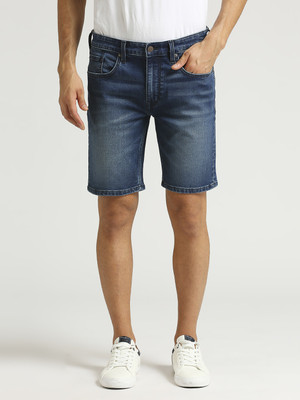 Pepe Jeans Solid Men Blue Denim Shorts
