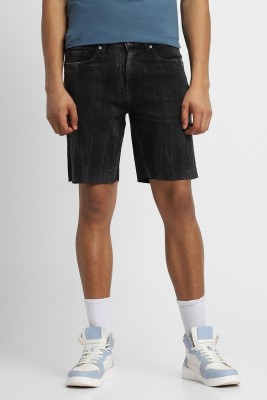 FOREVER 21 Solid Men Black Denim Shorts