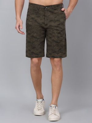 CANTABIL Printed Men Dark Green Basic Shorts