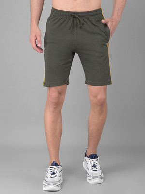 Dollar Solid Men Green Basic Shorts