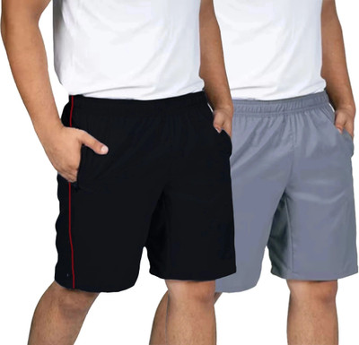 Fabc Solid Men Black, Grey Basic Shorts