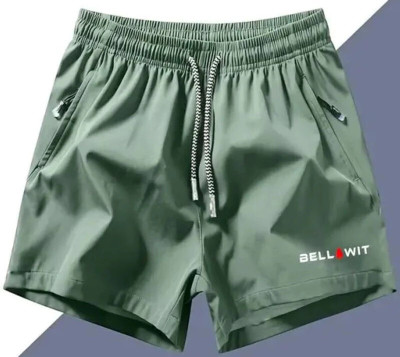 Bellwit Solid Men Green Casual Shorts
