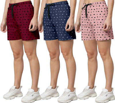 OINOZ Printed Women Multicolor Regular Shorts