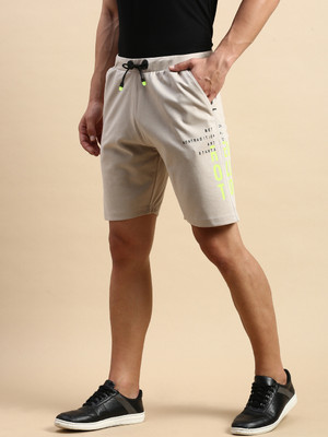 SHOWOFFFF Solid Men Beige Regular Shorts