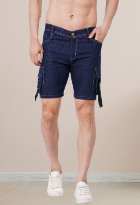 METRONAUT Solid Men Denim Dark Blue Denim Shorts