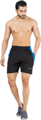 CARLTRON Self Design Men Blue Regular Shorts